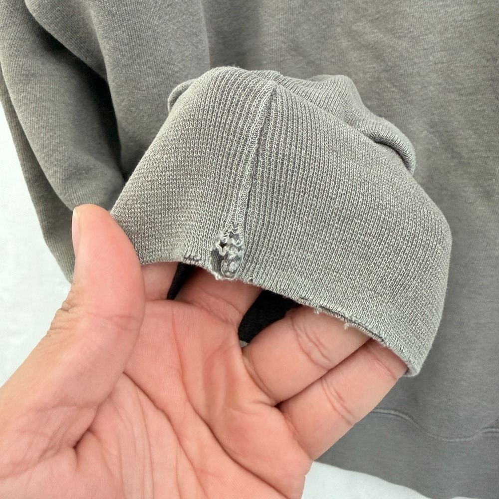 Vintage Nike Sweatshirt Mens L Gray Mini Swoosh Logo Embroidered Fleece Pullover - Picture 5 of 10